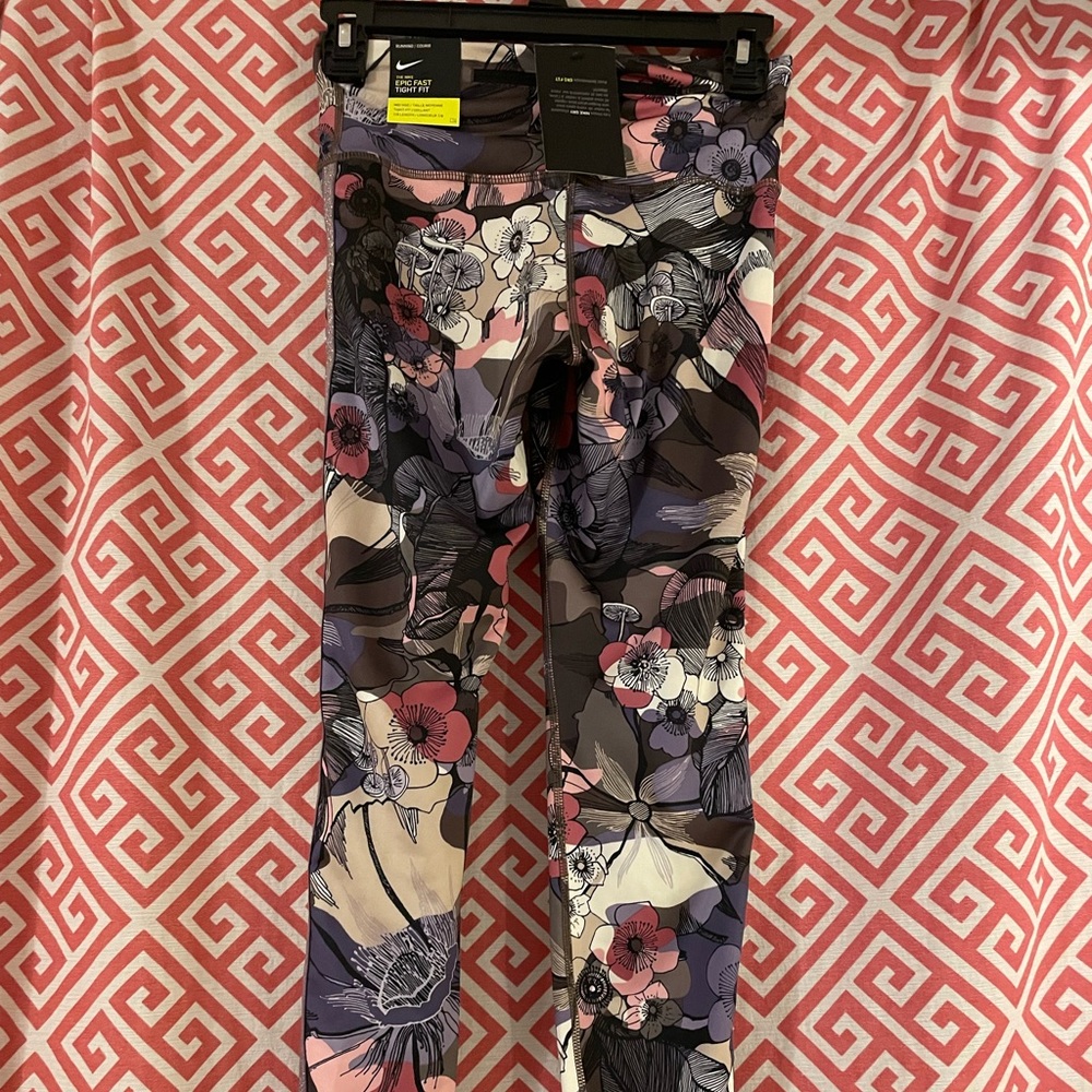 Purple and Floral Nike Leggings
